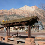 Zion's seasonal shuttle stops right in front of our property