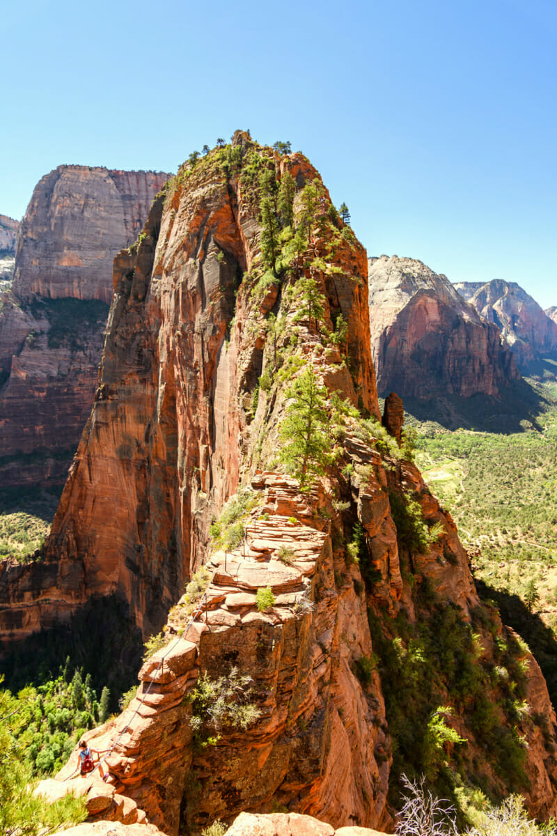 Amazing view of Angels Landing hike in Zion National Park